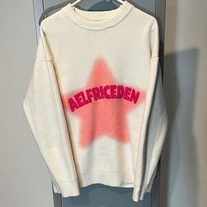 Aelfric Eden Cream Sweater with Pink Star Design